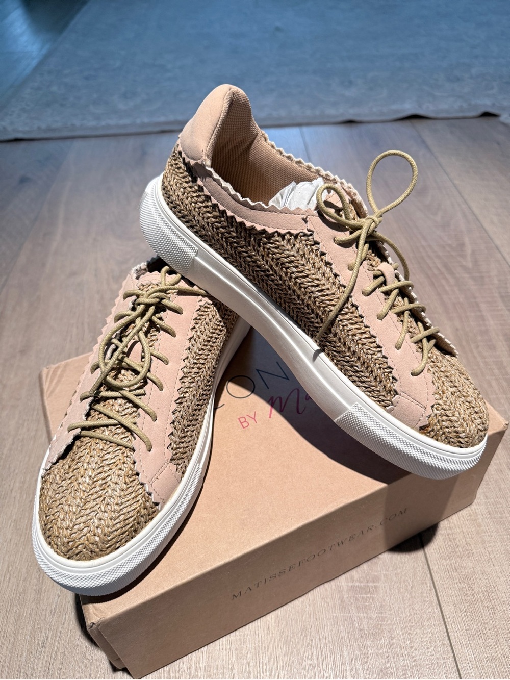 Coconuts by Matisse Woven Raffia Lace-Up Sneakers